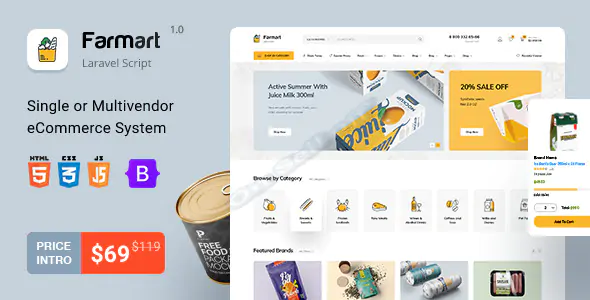 Single or Multivendor Laravel eCommerce System
